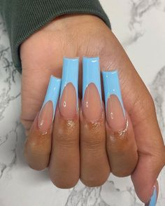 Instagram Tapered square nails, Long acrylic nails, Long square Tattoos Infinity, Long Square Nails, Tapered Square Nails, Square Nail Designs, Tattoos Geometric, Tapered Square, Blue Acrylic Nails, French Tip Acrylic Nails, Long Acrylic Nails Coffin