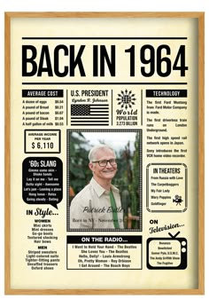 the back in 1994 poster with an old man's face and name on it