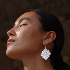 LIMITED EDITION Granulation is a beautiful, traditional silversmithing technique involving tiny balls of pure silver attached to a base.  Highly time intensive, our artisans have hand attached every..single..ball by hand to these solid silver earrings.  Jewellery to treasure.   100% brushed recycled sterling silver (92. 5), hallmarked, hand made by Fairtrade artisans in India, 10% of all sales go directly to our partnered children's charities. Do not apply perfumes or creams while wearing your j Artisan Hypoallergenic Jewelry, Nickel-free Sterling Silver Fusion Earrings, Sterling Silver Dangle Temple Jewelry, Traditional Hypoallergenic Drop Earrings, Artisan White Sterling Silver Jewelry, Traditional Sterling Silver Drop Earrings, Sterling Silver Drop Earrings Temple Jewelry, Fusion Style Silver Jewelry With Matching Earrings, White Sterling Silver Earrings