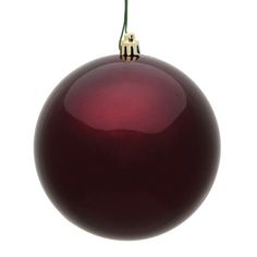 Vickerman 6" Burgundy Candy Ball Ornament. This item is made from shatterproof and UV resistant plastic for extended protection from fading and breaking. The cap is drilled and looped with floral wire to ensure it is reliable and ready to hang. This unique ornament is an exceptional addition to any collection as it matches well with a variety of dcor and goes perfectly on a holiday tree. Includes 4 ornaments per pack. Size: 6".  Color: Purple. Candy Balls, Unique Ornament, Floral Wire, Decoration Christmas, Ball Ornaments, Holiday Tree, Tree Decor, The Holiday Aisle, Ornament Set