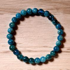 Apatite Beaded Bracelets As Gift, Apatite Natural Stone Bracelets As Gift, Adjustable Apatite Beaded Bracelets, Handmade Blue Crystal Healing Bracelet, Blue Apatite Bracelet Jewelry, Handmade Blue Apatite Bracelets, Adjustable Blue Apatite Bracelets, Turquoise Apatite Spiritual Bracelets, Apatite Stone