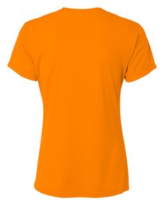 Ladies' Cooling Performance T-Shirt - SAFETY ORANGE - S | A4 Women's Cooling Performance T-Shirt in Safety Orange Size Small | Polyester Fitted Jersey T-shirt For Sports, Sporty Solid Color Crew Neck Polo Shirt, Orange Crew Neck Sports Top, Orange Crew Neck Top For Sports Events, Orange Short Sleeve Tops For Sports Events, Technical Short Sleeve T-shirt, Fitted Short Sleeve Tops With Team Name, Moisture-wicking Short Sleeve Sports T-shirt, Moisture-wicking Short Sleeve T-shirt For Sports