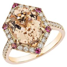 This collection includes a range of Morganite, which is a symbol of love and relationships, making it an excellent choice for a variety of applications. Accented with pink tourmaline and White Diamond this ring is made in Rose Gold and presents a classic yet elegant look. Morganite and Tourmaline Fancy Ring in 18Karat Yellow Gold with White Diamond. Morganite: 3.29 carat, 11x9mm size, oval shape. Pink Tourmaline: 0.12 carat, 1.70mm size, round shape. White Diamond: 0.21 carat, 1.40mm size, round Rings Opal, Ring Inspo, Love And Relationships, Symbol Of Love, Fancy Rings, Engagement Rings Opal, Tourmaline Stone, Modern Ring, Tourmaline Ring