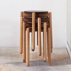 Berlin" Stackable Small Stool/Standard for Home, Add Stool and Seat Choose a bright afternoon, invite a few friends, spend quality time together, and add space to friendship Makeup Stool, Low Chair, Kids Stool, Small Stool, Round Stool, Wood Wax, Round Chair, Dining Stools, Low Stool