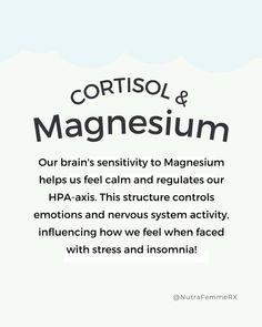 Magnesium And Cortisol, Hypothalamus Pituitary Adrenal Axis, Magnesium For Hormones, Hypothalamic Amennhorea Recovery, Cortisol Regulation, Hypothalamic Amennhorea, Cortisol Imbalance