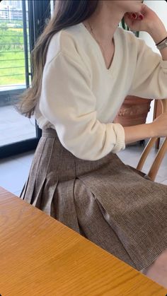 Meeting Outfit, Korean Student, Formal Clothes, Monochrome Outfit, Student Girl, 90s Fashion Outfits, Causual Outfits, Church Outfits