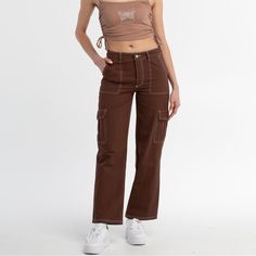 Size M Brand New With Tags Carpenters Pants Women, Brown Cargo Pants, Cargo Pants Outfits, Cotton Cargo Pants, Pants Outfits, Full Tilt, Carpenter Pants, M Pants, Fit Inspo