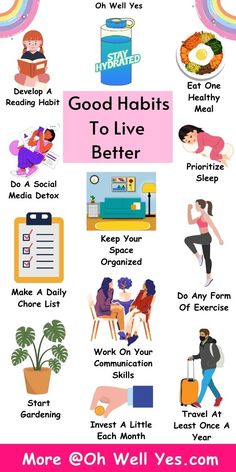 Developing a new habit requires some effort but it is totally possible and worth it when you see your life changing for better. Here is an extensive list of 101 good habits you can choose from. Good Habits For Women, Daily Habits To Improve Your Life, Habits For A Better Life, Change Habits, Magic Journal, Successful Mindset, Healthy Habits Motivation, Focus Studying, Workout List