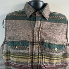 Aqualung vintage wool-blend Sherpa-lined vest size Small (A1) Hiking, outdoor, southwest, aztec, snap closure, warm Please see pictures for measurements. Mens Vests, Sherpa Lined, Vest Outfits, Vintage Wool, Wool Blend, Art Collection, Bathing Beauties, Wool, Mens Outfits