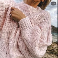 Steeler’s Iconic Winslow Knit. No Longer Sold! Bought And Shipped From Australia. Worn Once For A Video Call Inside The House. Never Worn Out, Basically New. Zero Flaws!! Light Pink Cardigan Outfit, Pale Pink Outfit, Pink Cardigan Outfit, Light Pink Cardigan, Knit Sweater Outfit, Pink Cable Knit Sweater, Chunky Jumper, Light Pink Sweaters, Pink Jumper