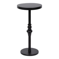 a small black table on a white background