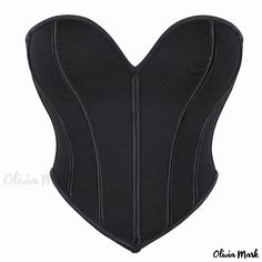 Olivia Mark - Black Velvet Corset Top with a Sensual Court Style Strapless Shapewear, Regal Style, Knit Swimwear, Velvet Corset, Knitted Swimsuit, Black Bustier, Camisole Set, Corset Style Tops, Stylish Letters