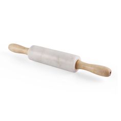 a wooden rolling pin on a white background