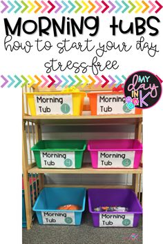 Sanity Saver: Using Morning Tubs to Start the Day - My Day in K Setting Up A Preschool Classroom Center Ideas, Morning Bins Storage, Kindergarten Lunch Choice Chart, Kindergarten Writing Center Beginning Of Year, Sped Prek Classroom, Soft Starts In The Classroom Kindergarten, Year 1 Morning Activities, Toys For Preschool Classroom, Number Of The Day Preschool