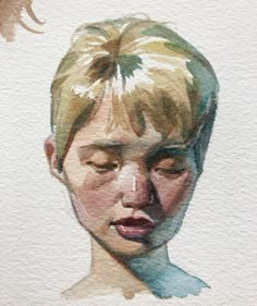 Watercolor Of People, Watercolour Person, Watercolor Art Person, Portrait Art Watercolour, Watercolor Art People, People In Watercolor, Composition In Art, Messy Watercolor, Watercolor Faces