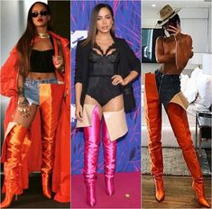 A cantora Anitta aposta em peça fashion já usada por Rihanna e Kendall Jenner, para participar de premiação musical no México Womens High Boots, Thigh High Boots Heels, Drama Queen, Thigh Boot, Red Boots, Bad Bunny, Casual Flats, Fall Looks