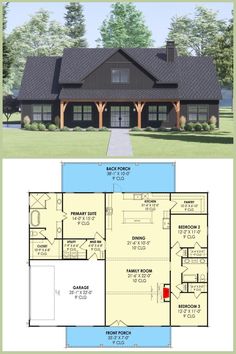 the floor plan for this ranch house is very large and has two levels to walk in