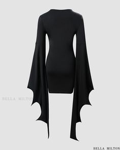 Bella Milton - Exquisite Lace-up Batwing Sleeve Bodycon Dress for Halloween Festivities Bodycon Dress With Sleeves, A Line Dresses, Sleeve Bodycon Dress, Wide Sleeves, Batwing Sleeve, Glamorous Evening Gowns, Flowing Maxi Dress, Dress Designs, Dress Styles