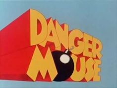 the sign for danger mouse is shown in this animated video still showing it's logo