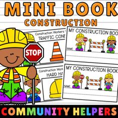 construction themed mini book for children to help build their own safety and communication skills in the construction zone