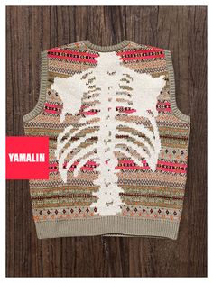 Size: L, Color: Red Vintage Skeleton, Vest Sweater, Skeleton Print, Knit Men, Fair Isle Pattern, Big Dreams, Pullover Sweater Women, Retro Flowers, Japan Fashion