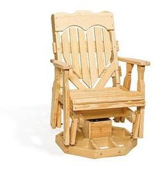 a wooden rocking chair sitting on top of a white floor next to a trash can