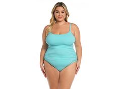 La Blanca Island Goddess Lingerie Mio One-Piece - Women's Swimwear : Ice Blue : Don't leave for your next resort day without the La Blanca&amp,#174, Island Goddess Lingerie Mio One-Piece in your bag. Swimsuit featuring a solid rich color. Classic square neckline with adjustable over the shoulder straps. Removable soft cups. Centered stitching down the back. Moderate coverage. Materials: 90% nylon, 10% elastane. Hand wash cold, hang dry. Imported. If you're not fully satisfied with your purchase, Human Reference, Don't Leave, Soft Cup, Women's Swimwear, Ice Blue, Square Neckline, Womens Swimwear, Rich Color, Shoulder Straps