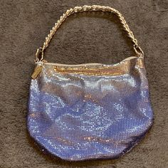 This Is A Very Lightly Used Rare Whiting & Davis Blue To Silver Ombre Metal Mesh Purse. It Is 9” Tall And 10” Wide With A Thick Silver Chain For The Strap. This Is A Gorgeous Bag That Is In Excellent Condition! E06 Modern Blue Bags With Silver-tone Hardware, Blue Bags With Silver-tone Hardware For Daily Use, Blue Evening Bag With Silver-tone Hardware, Whiting And Davis Mesh Purses, Metallic Shoulder Bag With Silver-tone Hardware For Shopping, Silver Ombre, Metal Mesh, Gorgeous Bags, Blue And Silver