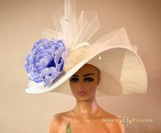 Tackroom Ideas, Big Hat Brunch, Derby Gala, Kentucky Derby Style, Purple Fascinator, Big Hats, Derby Fashion, Mad Hat, Easter Hat