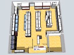 an image of a floor plan for a kitchen and living room in the same house