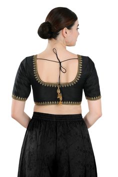 Product Features: Blouse Color: Black Blouse Fabric: Mulbury Silk Pattern: Embroidery Sleeves: Sleeveless Neckline: V-NECk Closure: Back Open Wash: Dry Clean Occasion: Casual,Festival,Bridesmaid Product Type: Blouse Disclaimer: There will be slight difference in digital to actual image Black V-neck Blouse With Floral Embroidery, Fitted V-neck Blouse With Intricate Embroidery, Black Blouse With Resham Embroidery For Festivals, Black Embroidered Party Blouse, Black Tops With Resham Embroidery For Festivals, Black Blouse With Resham Embroidery For Festive Occasions, Festive Black Blouse Piece With Floral Embroidery, Festive Black Blouse With Resham Embroidery, Black Tops With Resham Embroidery For Festive Occasions