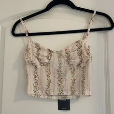 Nwt F21 Semi-Sheer Floral Crop Top. The Top Is Only Sheer Below The Bust (Not The Bust Itself.) It Is Double Lined With Fabric On The Bust. Super Cute And Sexy Piece For The Summer! Fitted Forever 21 Crop Top For Summer, Forever 21 Fitted Crop Top For Summer, Cute Pink Floral Print Crop Top, Spring Floral Print Cropped Crop Top, Forever 21 Fitted Summer Crop Top, Forever 21 Floral Print Crop Top For Day Out, Cheap Forever 21 Floral Print Crop Top, Forever 21 White Feminine Top, Fitted Floral Print Crop Top By Forever 21