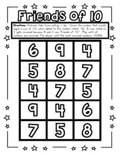 a printable worksheet with numbers and stars for the number ten to 10