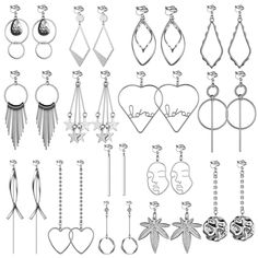 PRICES MAY VARY. ❤Clip on earrings❤: you will get 12-15 pairs different styles clip on earrings in a package, consisting of many different options(clip on earrings/clip on hoop earrings/clip on dangle earrings), which can satisfy your different everyday dress up demands and has different glamour. 🌈High material🌈: clip on earrings women are made of alloy, freshwater pearl, cubic zirconia, sturdy and durable. They are not easy to break, tarnish, corrode or rust. These clip earrings are light wei Earrings For Teens, Piercing Women, Fashion Figure Drawing, Long Chain Earrings, Fashion Drawing Sketches, Diamond Shape Earrings, Earrings Sets, Tear Drop Earrings, Piercing Earrings