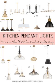 kitchen pendant lights with text overlay