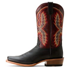 Light up the arena or light up the dance floor in this bold, performance-packed boot. Part of our Futurity Collection, the Cashout is a modern take on tradition, pairing a punchy shaft with a narrow cutter toe and our innovative heel-to-toe cushioning. Futurity Cashout Cowboy Boot | Product Features : 0 : ATS® technology provides ergonomic support on uneven terrain, 1 : TekStep provides toe-to-heel cushion for comfort, 2 : Removable Pro Performance insole for cushioning and shock absorption, 3 : Fitted Leather Boots For Rodeo, Fitted Leather Lined Boots For Rodeo, Black Leather Work Boots For Rodeo, Fitted Leather Moto Boots For Rodeo, Fitted Boots With Reinforced Toe For Western Events, Western High-top Leather Boots, Fitted Black Western Work Boots, Black Rodeo Boots With Reinforced Toe, Black Leather Boots For Rodeo