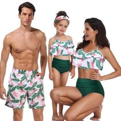 Family Matching Clothes Color 2 / Mom S Family Swimsuit Family Bathing Suits, Son Clothes, Tropical Swimsuits, Mom And Daughter Matching, Looks Country, Fashion Layout, Matching Swimwear, Mommy And Me Outfits, Swimwear Sets