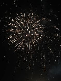 fireworks are lit up in the night sky