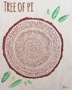 a tree stump with the words tree of pi on it