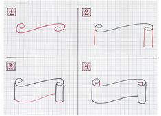 four different ways to draw a scroll