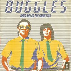 two men in yellow shirts and green tie standing next to each other on a poster