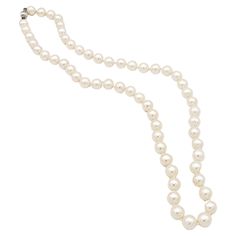 Indulge in elegance with this exquisite brand new necklace from LaFrancee. Crafted from 14K solid white gold, this string style necklace boasts a certified AA+ quality Japanese Akoya salt water white pearl as its main stone. Measuring at 17 inches in length, it is the perfect accessory to complement any outfit. This necklace is the epitome of sophistication and luxury, perfect for any occasion. The beautiful Akoya pearl adds a touch of class to the piece, making it a timeless addition to your jewelry collection. High Lustre CERTIFIED Japanese Saltwater Akoya AA+ Top Grade 7-7.25mm Perfectly Round Pearl Necklace. We use only the best pearls. GAL CERT NO. 202304340 Total Gram Weight: 38.39 grams Total Carat Weight: 191.95 ct Length: 18 inches We have been designing and making jewelry since 1 Water Necklace, Grade 7, White Pearl Necklace, Akoya Pearls, Salt And Water, Style Necklace, White Pearl, Pearl White, Pearl Necklace