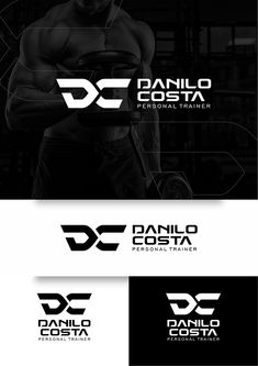 a logo for a personal trainer that is designed to look like a man lifting a barbell