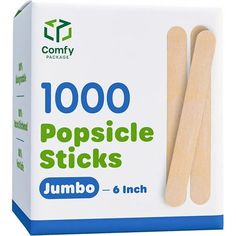 wooden popsicle sticks in a box with the words jumbo printed on it's side