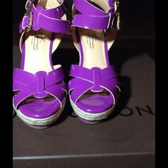 Purple Peeper Wedge Size 7.5 Straps Sandal Excellent Condition! Never Worn. Purple Wedge Heel Sandals For Beach, Purple Wedge Heel Sandals For Summer, Purple Wedge Sandals For Summer, Purple Platform Wedge Sandals For The Beach, Purple Wedge Sandals For Beach Spring Season, Purple Summer Wedge Sandals, Summer Purple Wedge Sandals, Purple Wedge Heels For Summer, Purple Platform Wedge Sandals