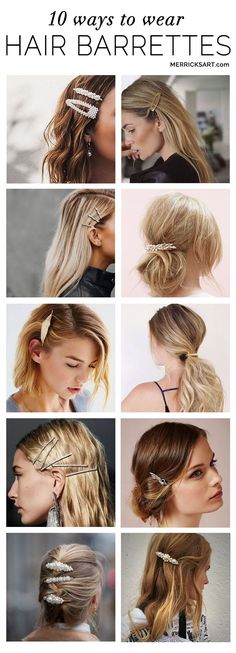 Hair Barrettes Hairstyles, Hairstyles With Barrettes, 10 Ways To Wear, Huge Hair, Clip Hairstyles, Hair Trend, Spring Hairstyles, Easy Hair