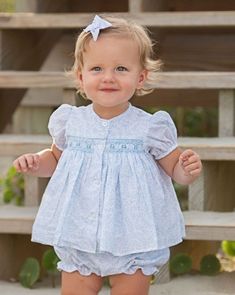 Southern Baby Clothes, Blue Wisteria, Julia Amory, Smocked Baby Girl Dresses, Two Moms, Adorable Clothes, Pearly Gates, Smocked Blouse, Girls Smock