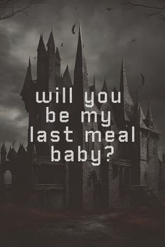 a castle with the words will you be my last meal baby?