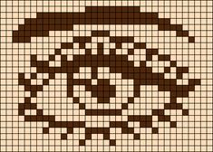 a cross stitch pattern with a skull wearing a hat