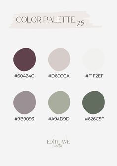 the color palette is shown in different shades